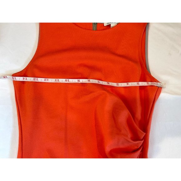 Kenneth Cole Women's Bodycon Dress Full Back Zipper Gathered Waist Orange Size 4 - Picture 6 of 9
